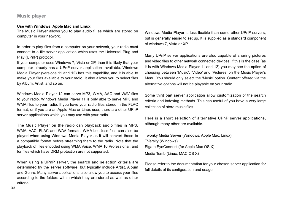 Music player | Sangean DDR-62 (V1) User Manual | Page 34 / 104