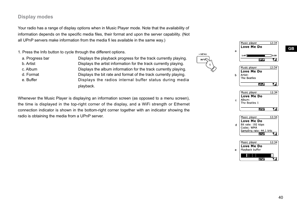 Display modes | Sangean DDR-62 (V1) User Manual | Page 41 / 104