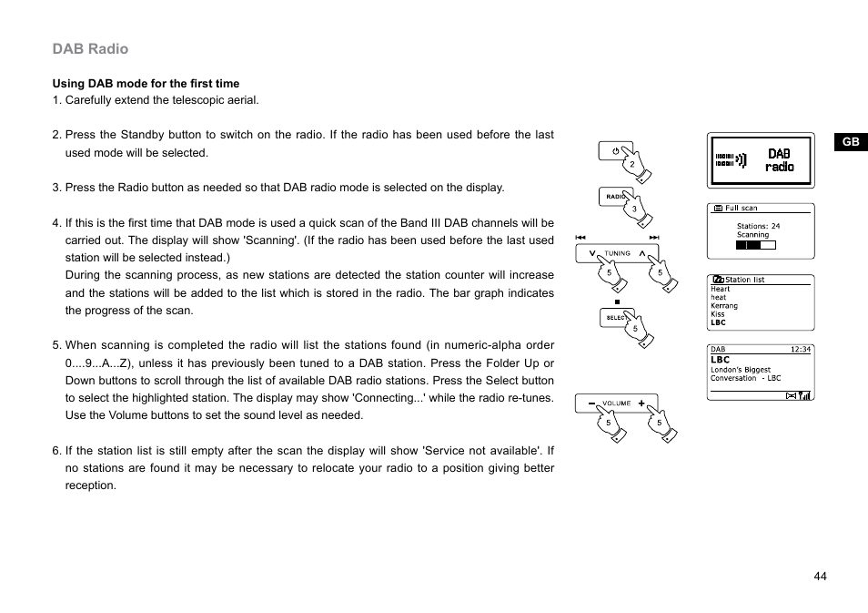 Dab radio | Sangean DDR-62 (V1) User Manual | Page 45 / 104