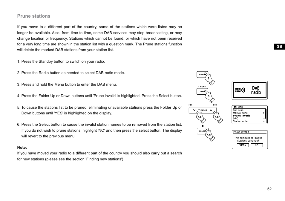 Prune stations | Sangean DDR-62 (V1) User Manual | Page 53 / 104