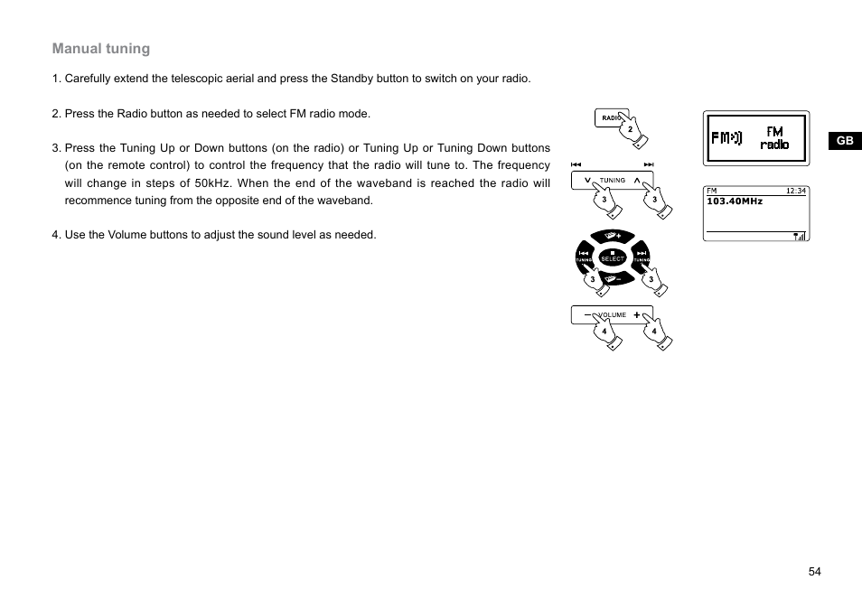 Manual tuning | Sangean DDR-62 (V1) User Manual | Page 55 / 104