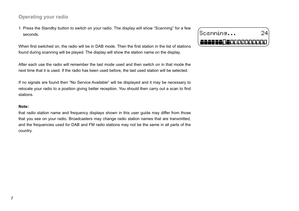 Scanning | Sangean DDR-36 (V1) User Manual | Page 8 / 43