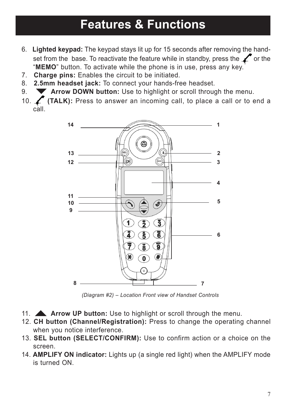 Features & functions | BellSouth A50 User Manual | Page 7 / 29