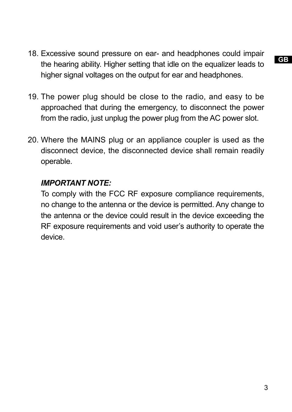 Sangean PR-D18 (V1) User Manual | Page 4 / 17
