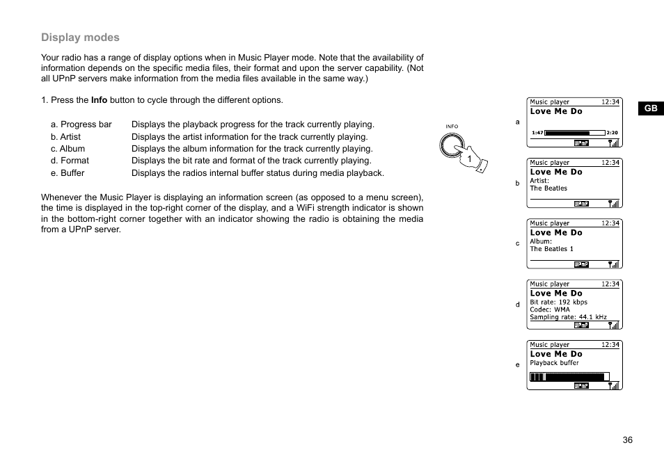 Display modes | Sangean WFR-29D (R1) User Manual | Page 37 / 84