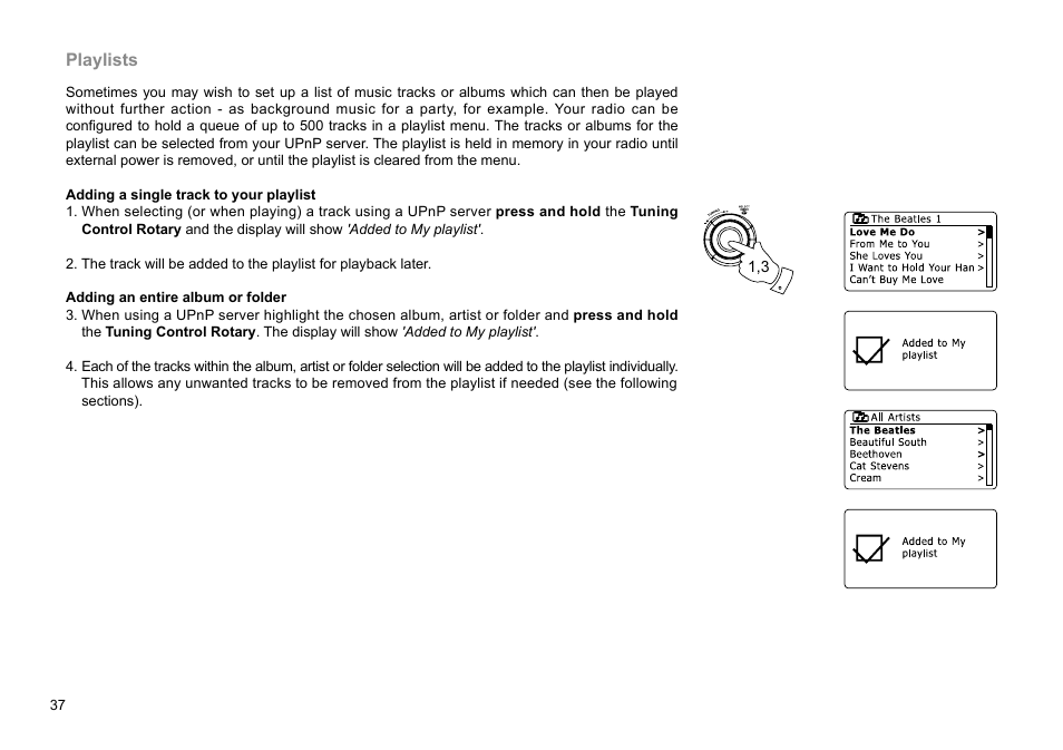 Playlists | Sangean WFR-29D (R1) User Manual | Page 38 / 84