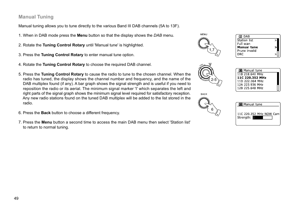 Manual tuning | Sangean WFR-29D (R1) User Manual | Page 50 / 84