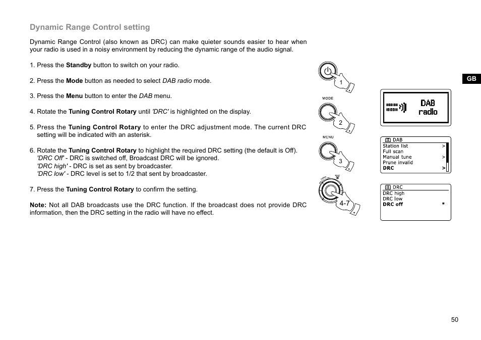 Dynamic range control setting | Sangean WFR-29D (R1) User Manual | Page 51 / 84
