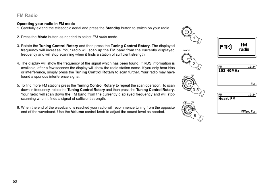 Fm radio | Sangean WFR-29D (R1) User Manual | Page 54 / 84