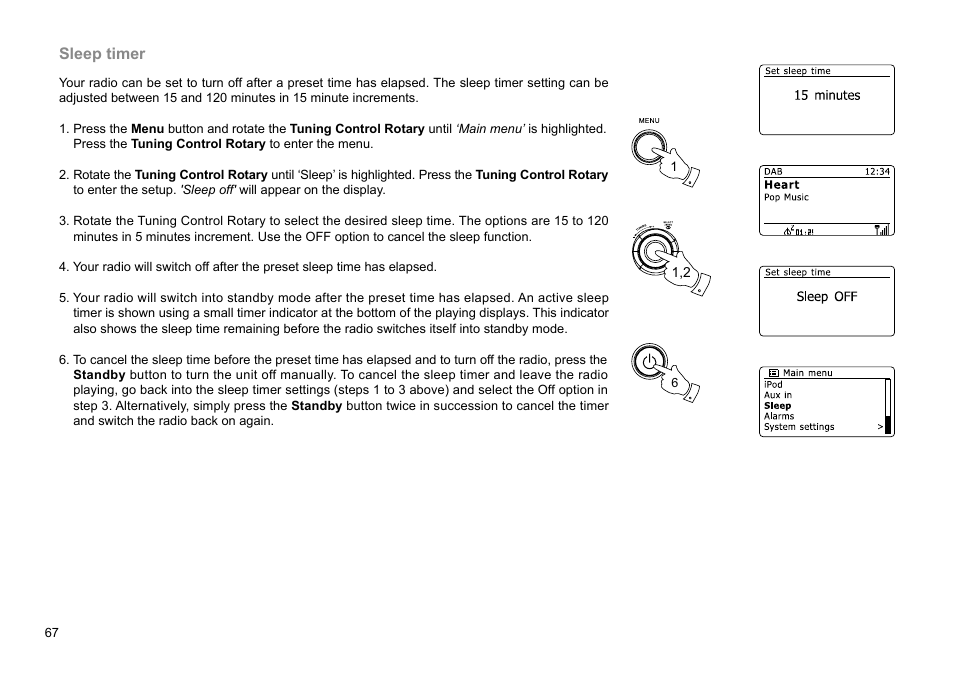 Sleep timer | Sangean WFR-29D (R1) User Manual | Page 68 / 84