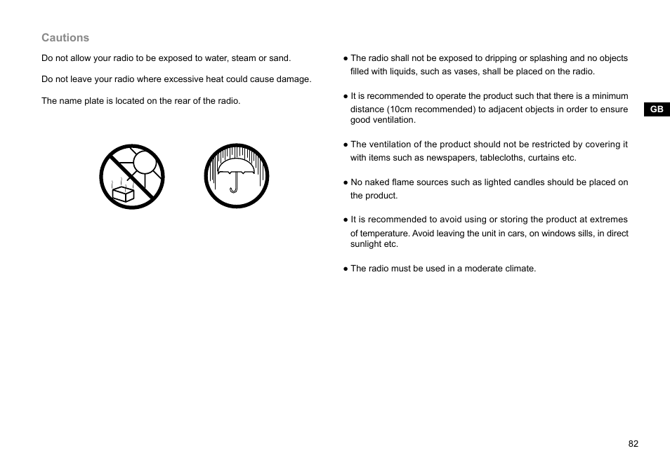 Cautions | Sangean WFR-29D (R1) User Manual | Page 83 / 84