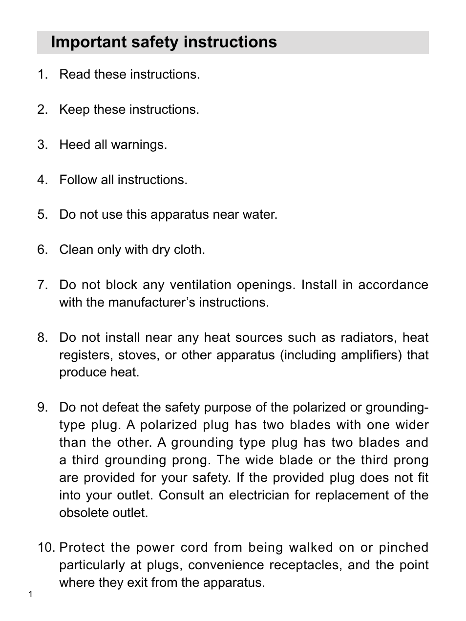 Important safety instructions | Sangean DPR-16 (R1) User Manual | Page 2 / 39