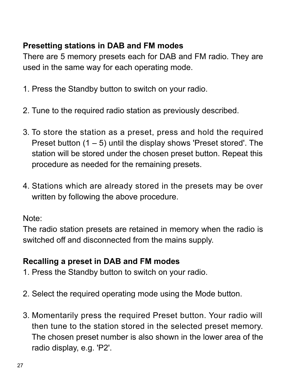 Sangean DPR-16 (R1) User Manual | Page 28 / 39