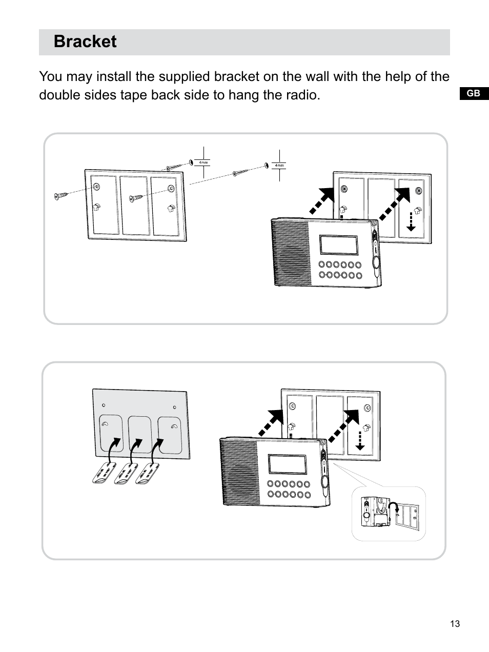 Bracket | Sangean H201 (R1) User Manual | Page 14 / 16