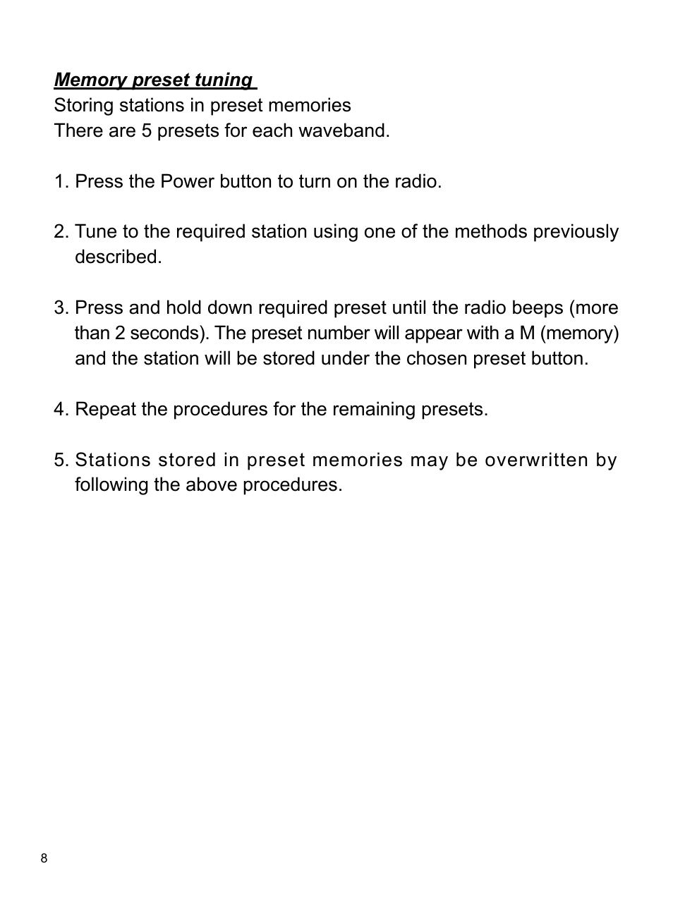 Sangean H201 (R1) User Manual | Page 9 / 16