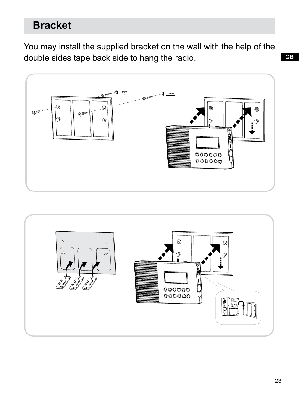 Bracket | Sangean H203D (R1) User Manual | Page 24 / 26