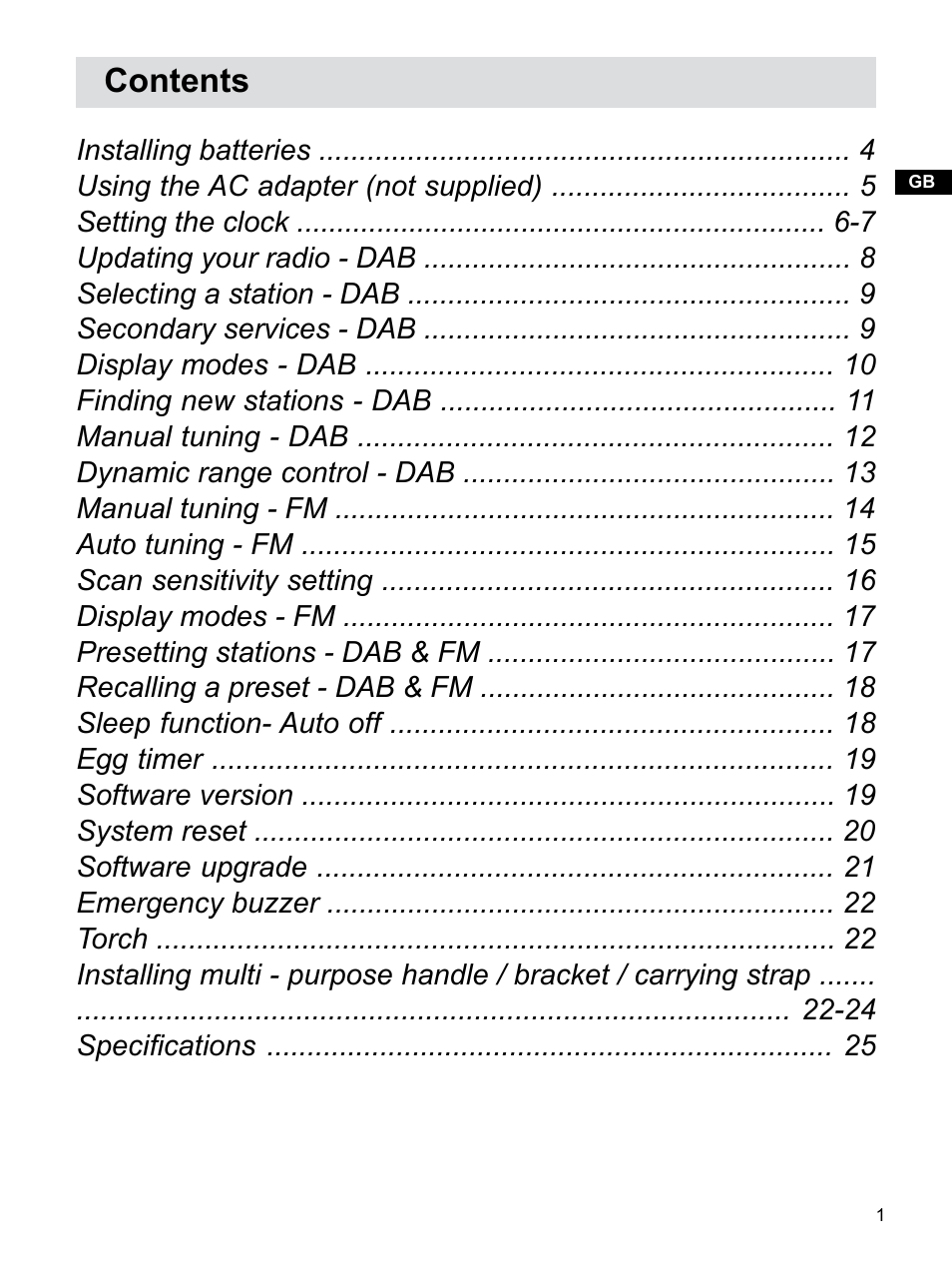 Sangean H203D (V1) User Manual | Page 2 / 26