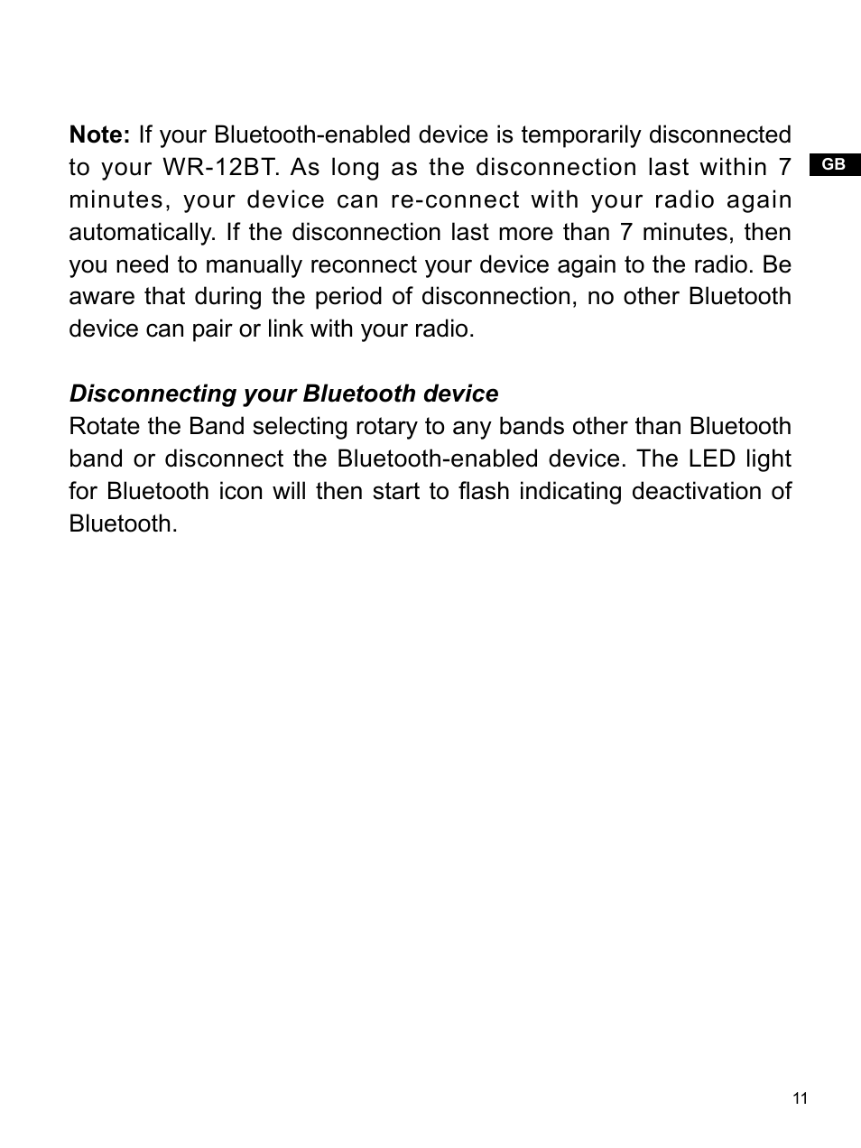 Sangean WR-12BT (R1) User Manual | Page 12 / 14