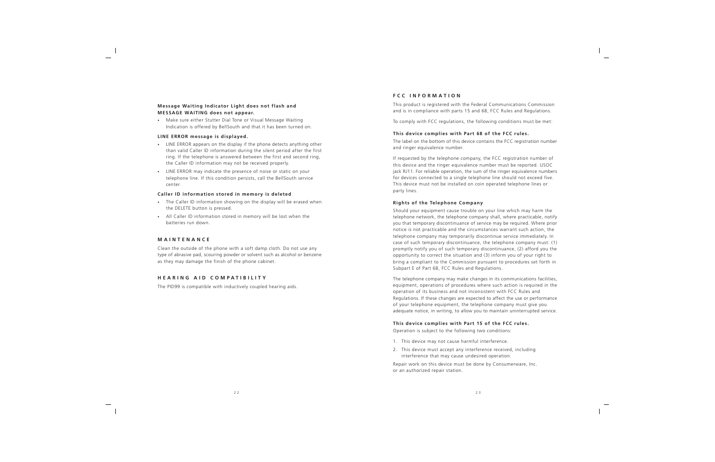 BellSouth PID99 User Manual | Page 13 / 15
