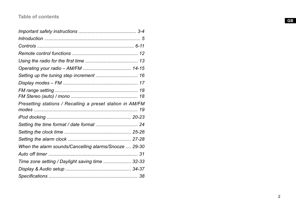 Sangean RCR-10 (R3) User Manual | Page 3 / 39