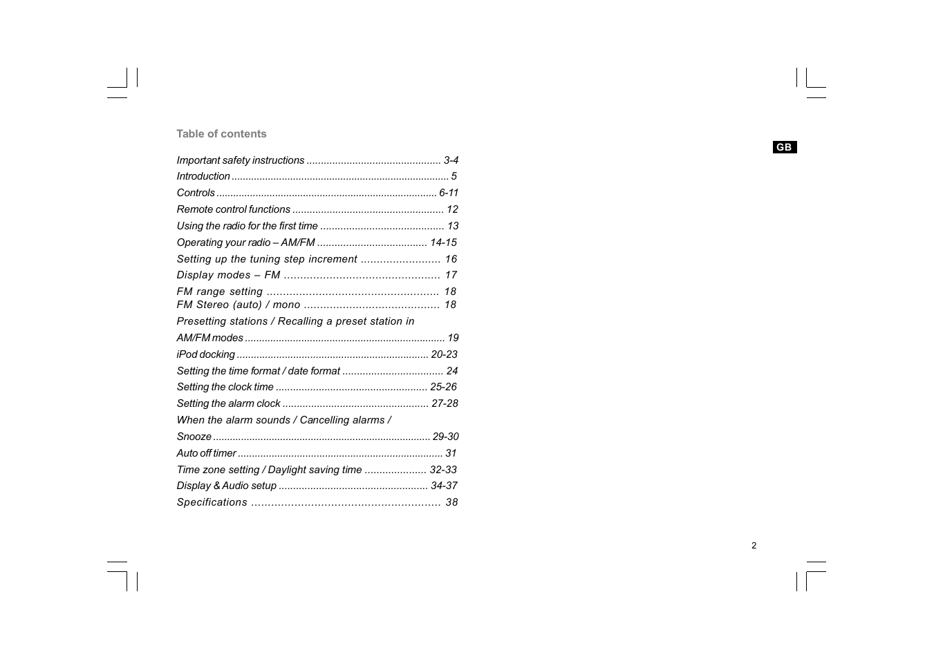 Sangean RCR-10 (R2) User Manual | Page 3 / 39