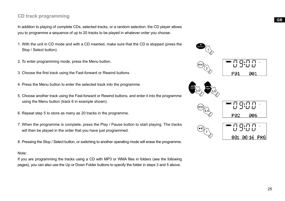 Cd track programming | Sangean DDR-47BT (R1) User Manual | Page 26 / 54