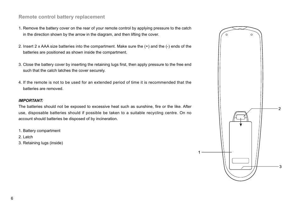 Remote control battery replacement | Sangean DDR-47BT (R1) User Manual | Page 7 / 54