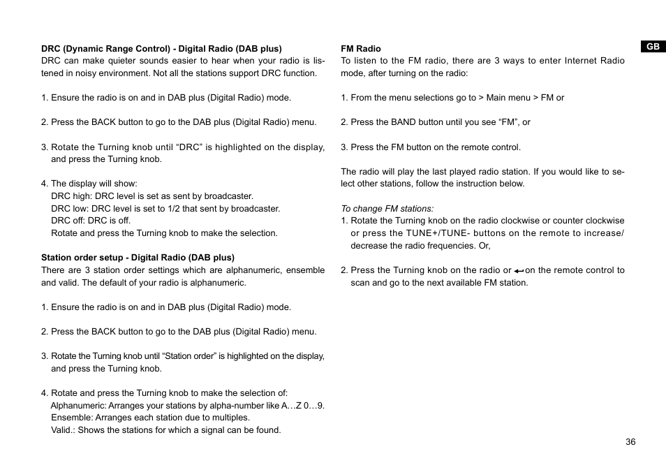 Sangean WFT-1Di (V1) User Manual | Page 37 / 45