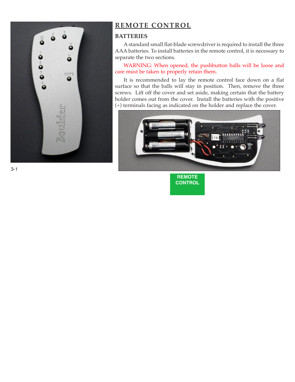 Remote control | Boulder Amplifiers Integrated Amplifier 865 User Manual | Page 22 / 43