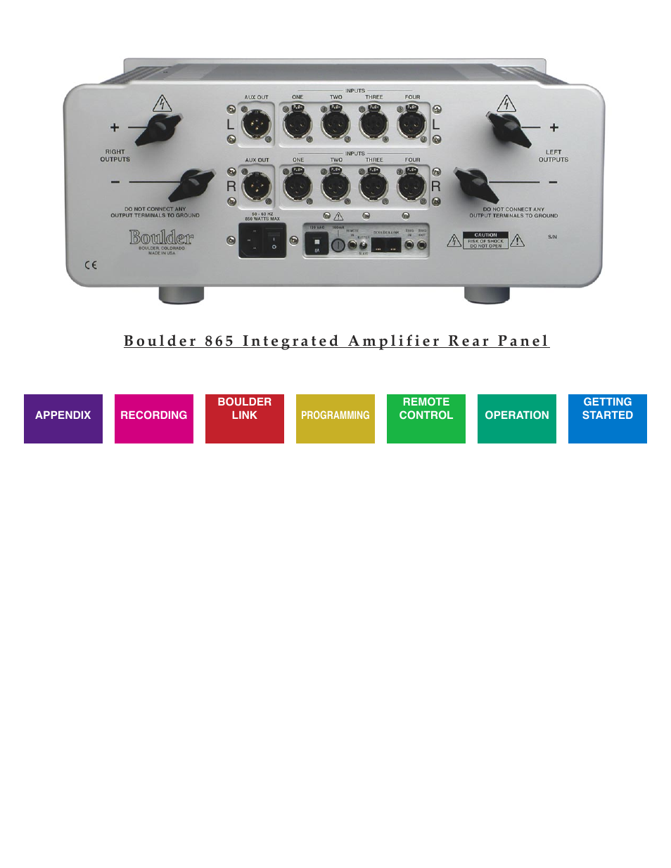 Boulder Amplifiers Integrated Amplifier 865 User Manual | Page 3 / 43