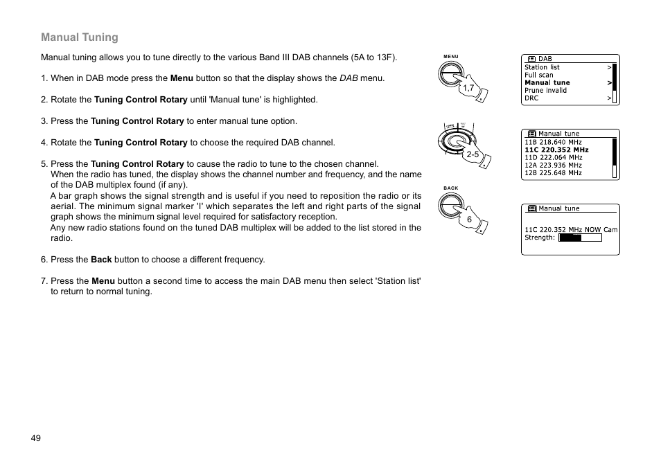 Manual tuning | Sangean WFR-28D (R2) User Manual | Page 50 / 83