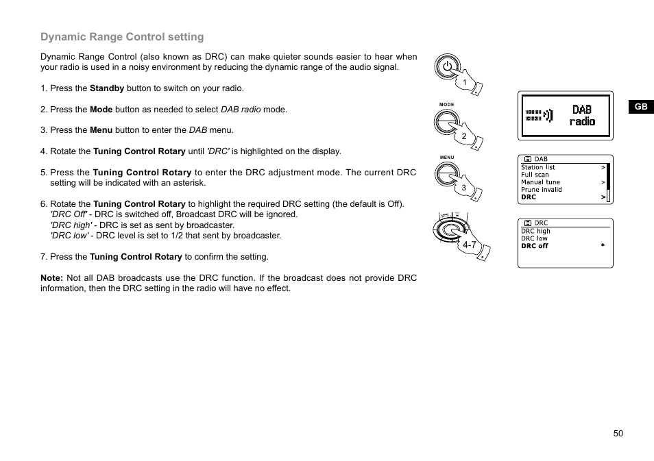 Dynamic range control setting | Sangean WFR-28D (R2) User Manual | Page 51 / 83