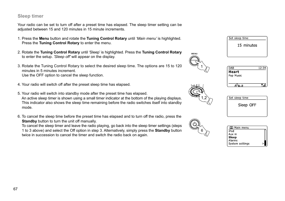Sleep timer | Sangean WFR-28D (R2) User Manual | Page 68 / 83