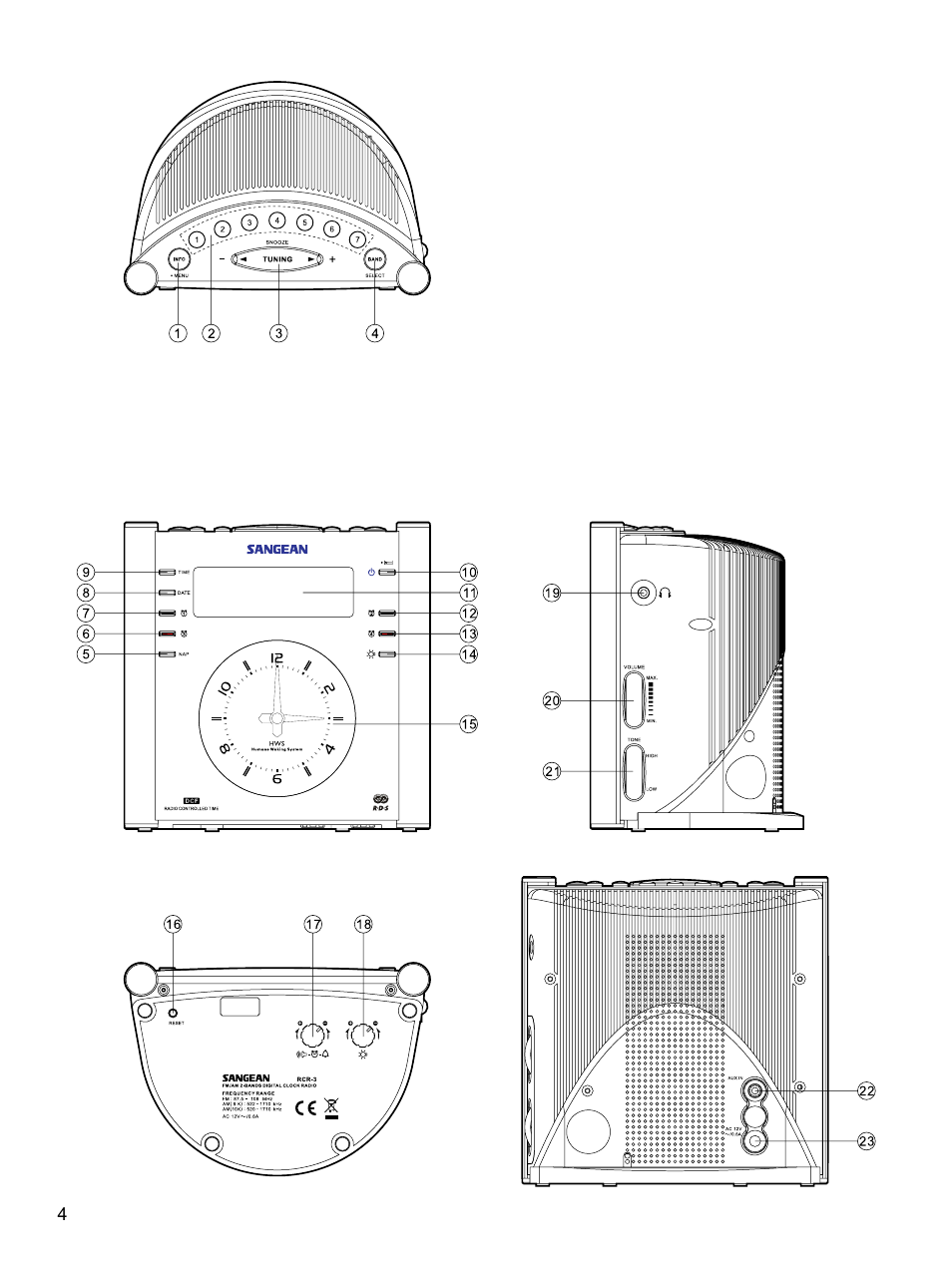 Sangean RCR-3 (R2) User Manual | Page 5 / 24