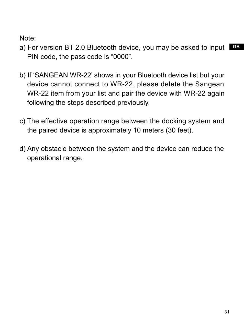 Sangean WR-22 (V1) User Manual | Page 32 / 41