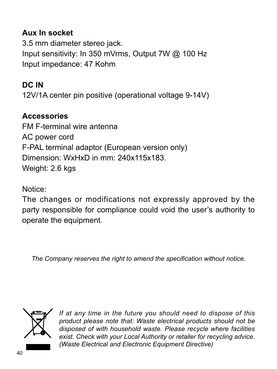 Sangean WR-22 (V1) User Manual | Page 41 / 41