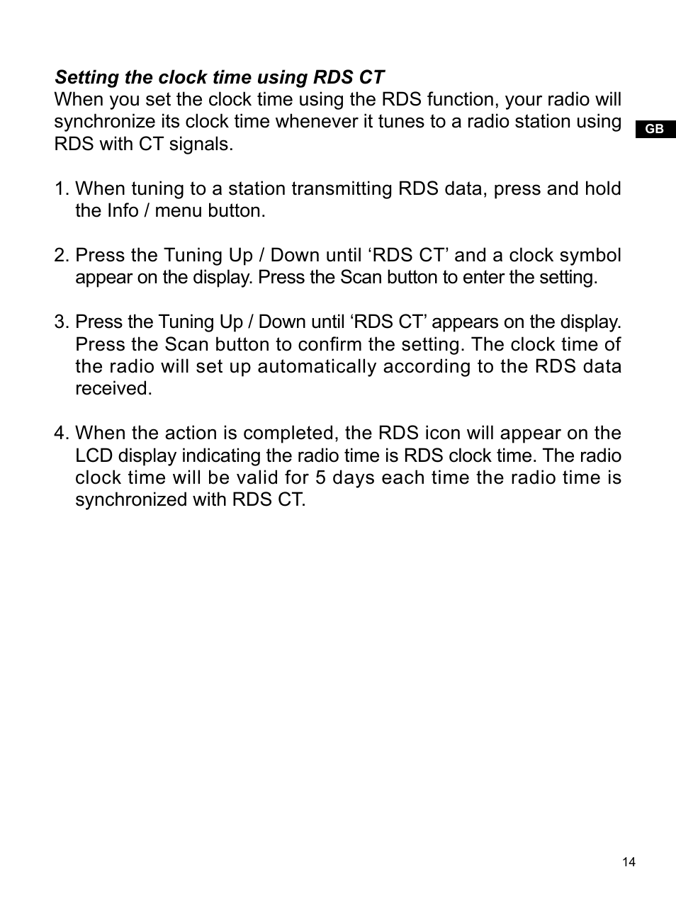 Sangean PR-D14USB (R1) User Manual | Page 15 / 23