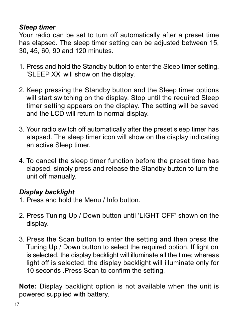 Sangean PR-D14USB (R1) User Manual | Page 18 / 23