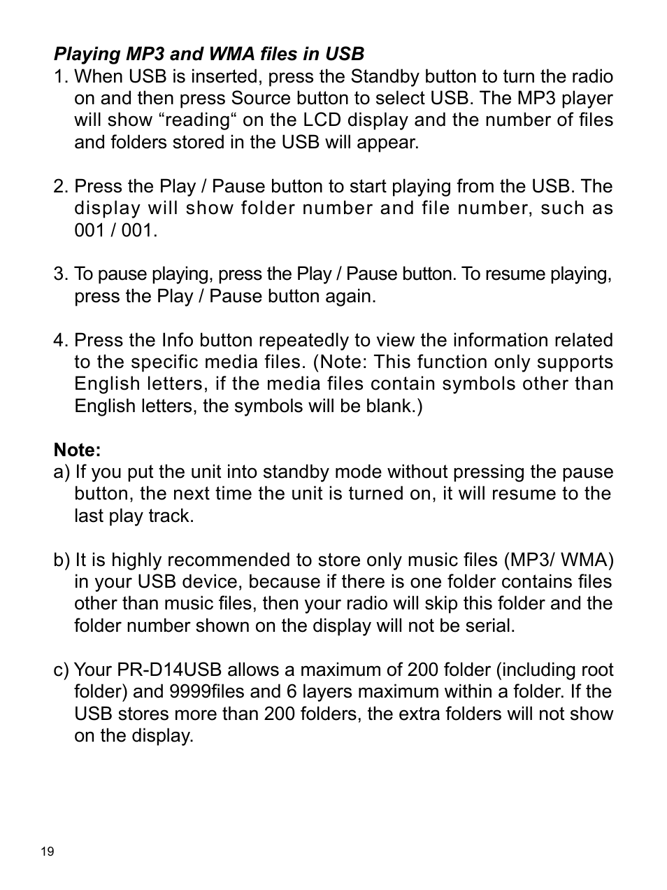 Sangean PR-D14USB (R1) User Manual | Page 20 / 23