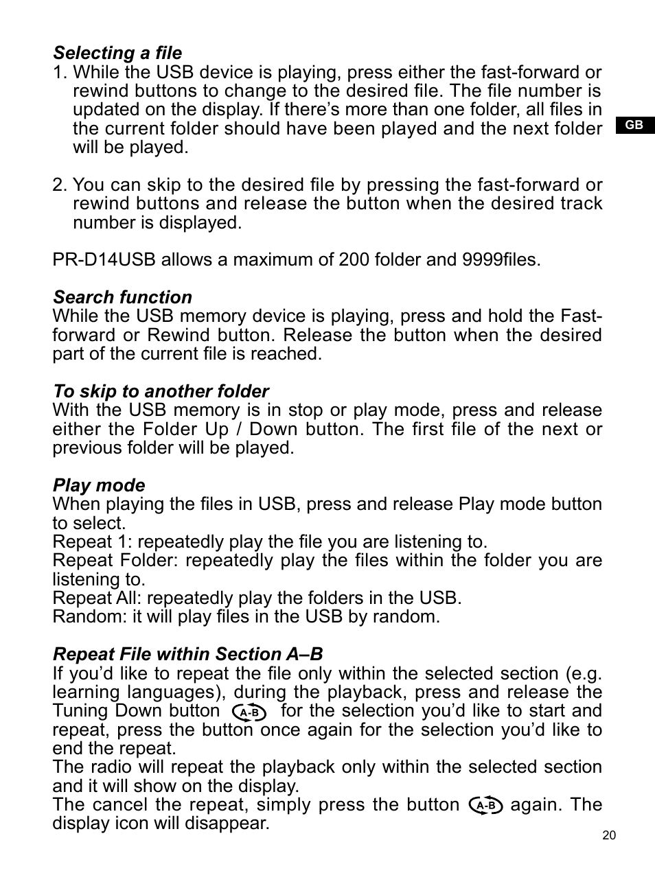 Sangean PR-D14USB (R1) User Manual | Page 21 / 23