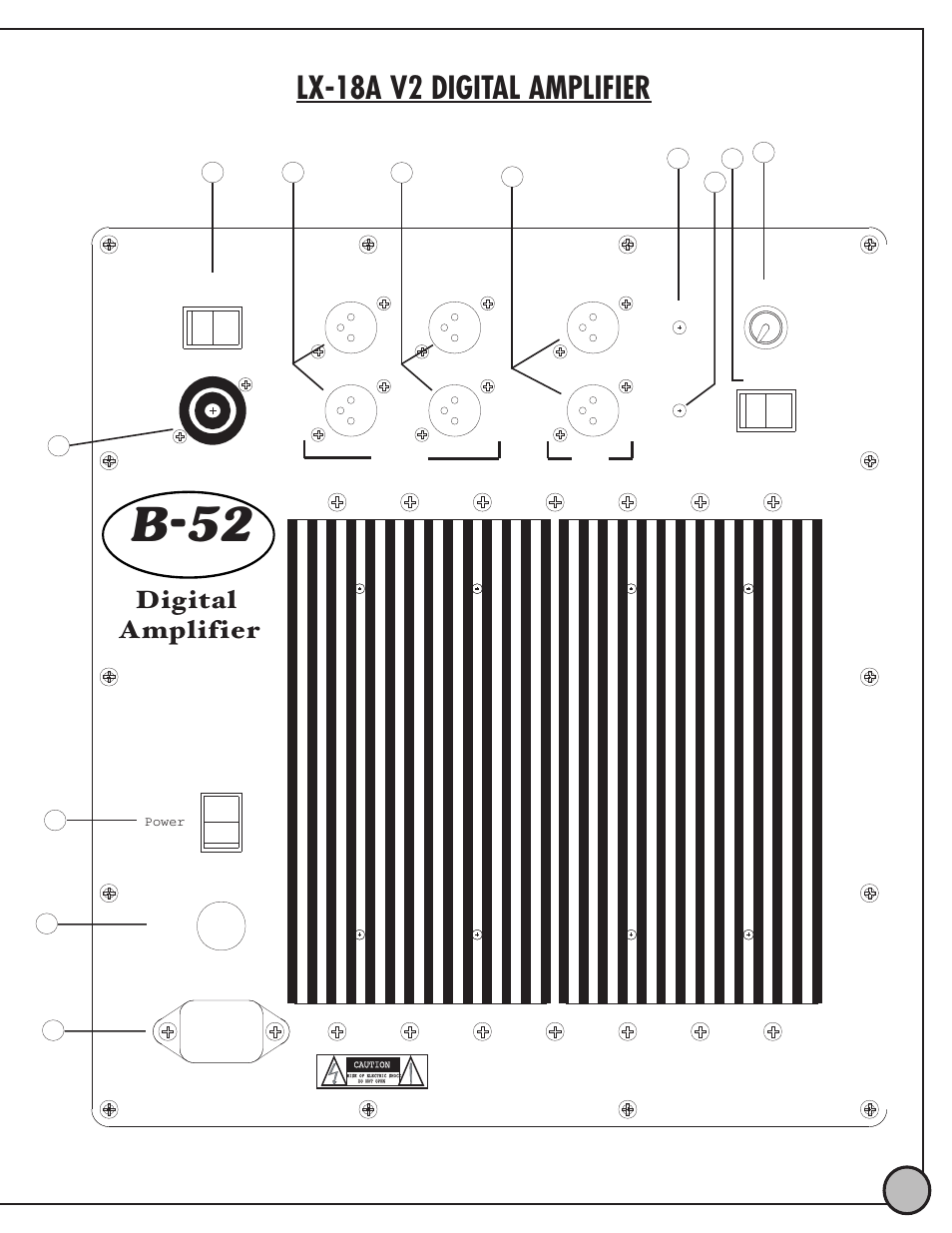 B 52, Lx-18av2, Lx-18a v2 digital amplifier | Made in u.s.a, Digital amplifier | ETI Sound Systems, INC LX18A V2 User Manual | Page 5 / 8