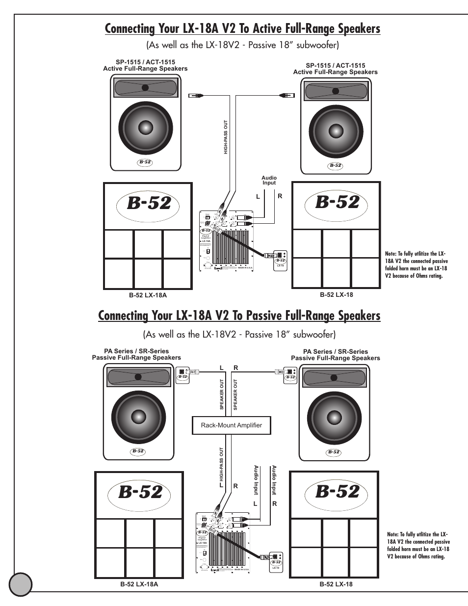 B 52 | ETI Sound Systems, INC LX18A V2 User Manual | Page 6 / 8