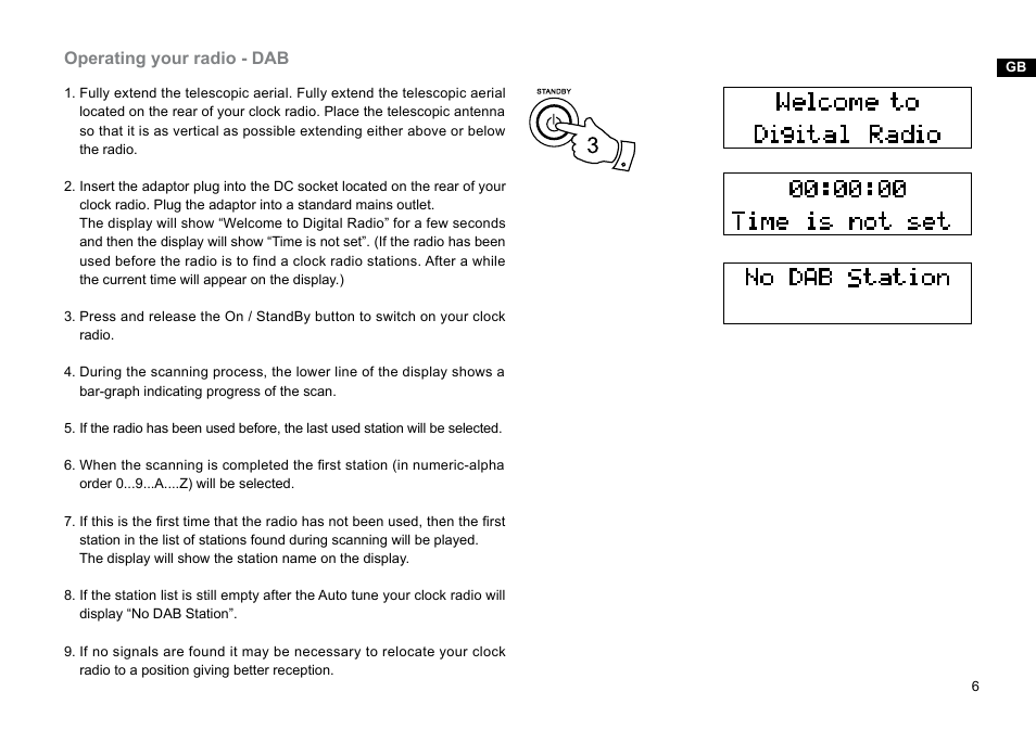 Operating your radio - dab | Sangean DDR-31BT (V1) User Manual | Page 7 / 36