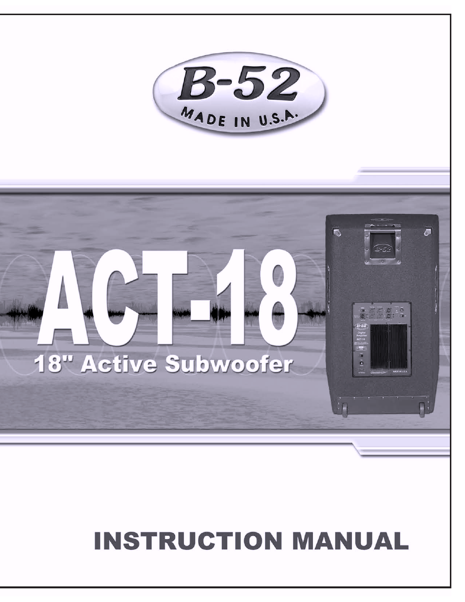 ETI Sound Systems, INC ACT18 User Manual | 8 pages