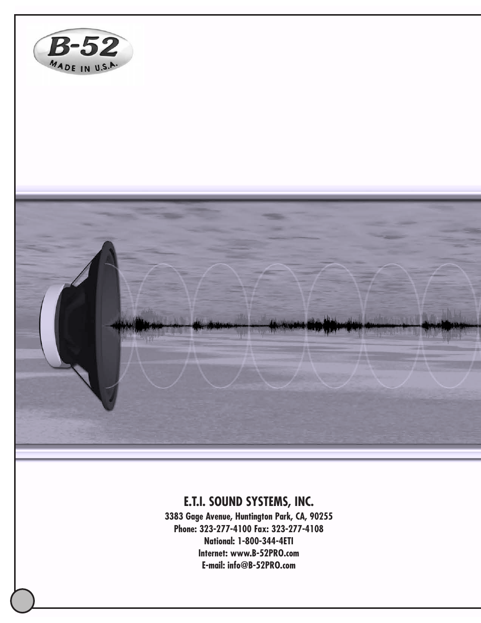 E.t.i. sound systems, inc | ETI Sound Systems, INC ACT18 User Manual | Page 8 / 8