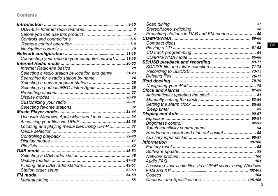 Sangean DDR-63+ (R1) User Manual | Page 3 / 107