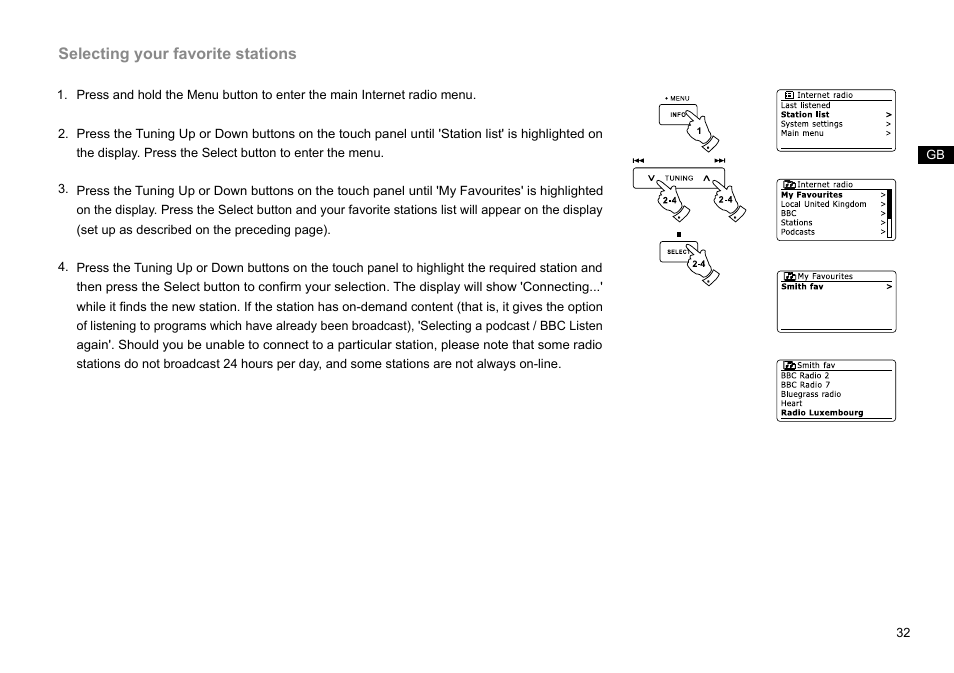 Selecting your favorite stations | Sangean DDR-63+ (R1) User Manual | Page 33 / 107