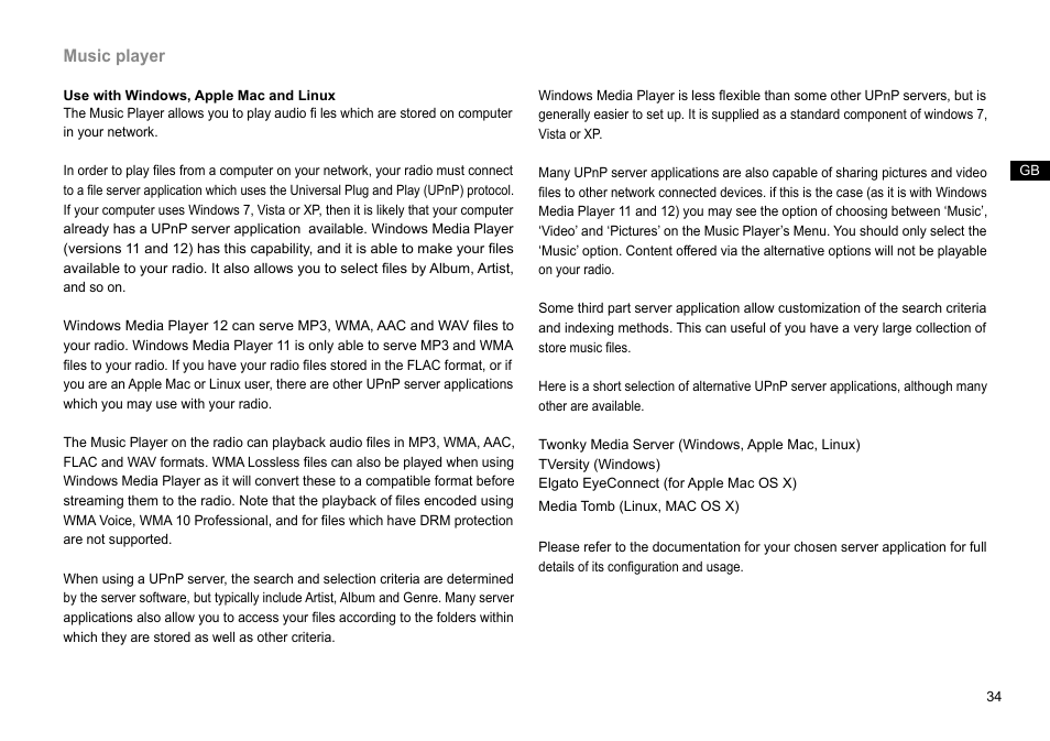 Music player | Sangean DDR-63+ (R1) User Manual | Page 35 / 107