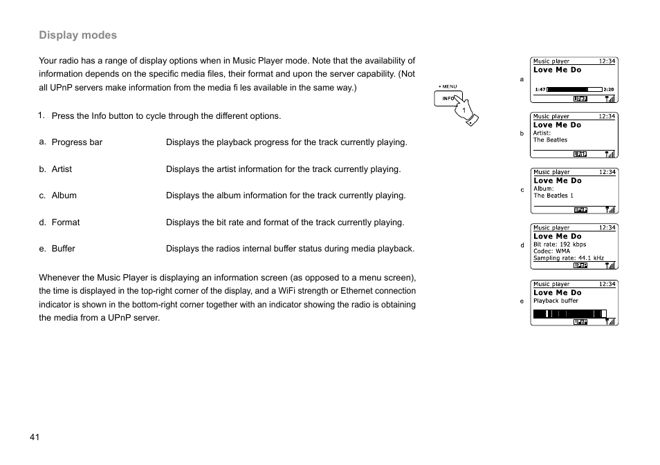 Display modes | Sangean DDR-63+ (R1) User Manual | Page 42 / 107