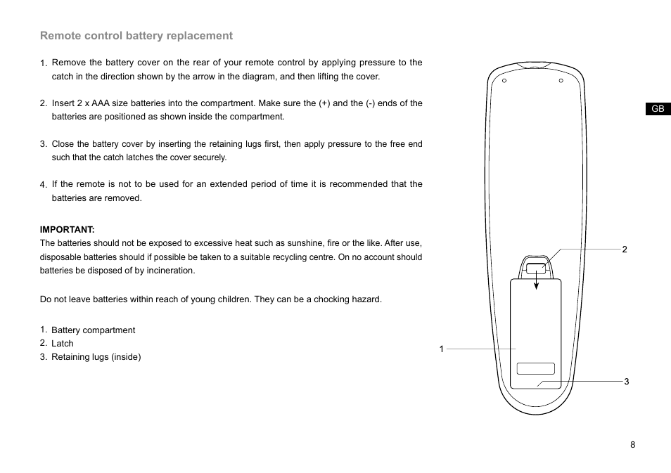 Remote control battery replacement | Sangean DDR-63+ (R1) User Manual | Page 9 / 107